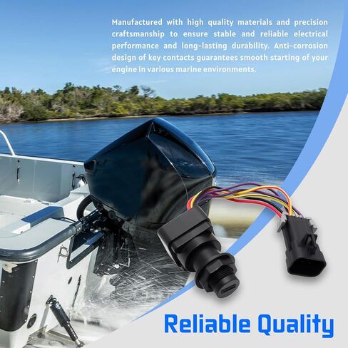 Ignition Key Switch with Harness Compatible with Mercury Marine Quicksilver Outboard Motor, 3-Position Boat Engine Ignition Key Switch Replacement for 87-897716K01 897716 8M0059686 in Saudi Arabia
