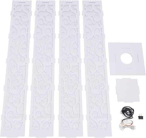 8 قطع عمود زهرة الزفاف مع أضواء LED، أعمدة PVC منحوتة باللون الأبيض، مجموعة أعمدة زخرفية على الطراز الروماني مع نمط سحابة ميمون، ديكور عمود الحفلات لحفلات الزفاف، وأعياد الميلاد، وزينة عيد الميلاد in Kuwait