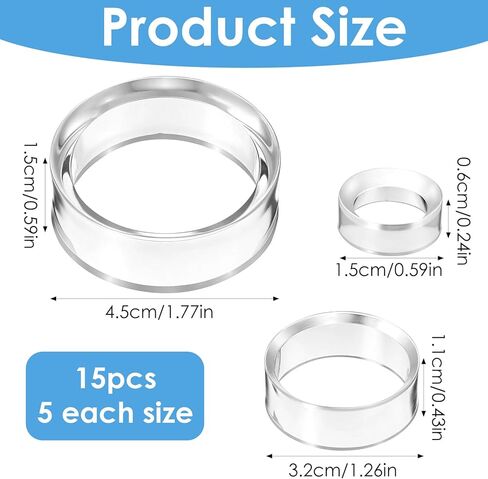 15 Pcs Clear Sphere Stands, Plastic Acrylic Clear Sphere Holder for Crystal Ball Golf Ball, Baseball, Tennis Balls, Marbles, Collections - 3 Sizes (Small, Medium, Large) in Saudi Arabia