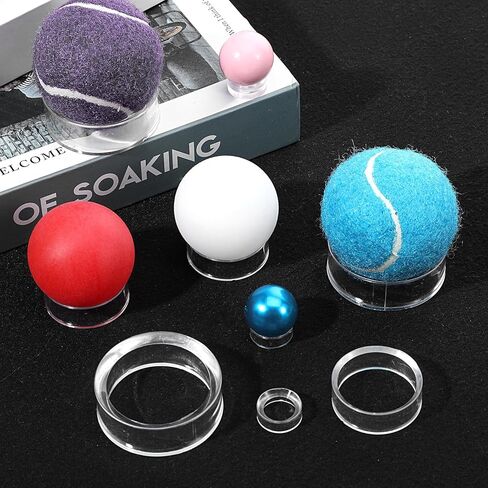 15 Pcs Clear Sphere Stands, Plastic Acrylic Clear Sphere Holder for Crystal Ball Golf Ball, Baseball, Tennis Balls, Marbles, Collections - 3 Sizes (Small, Medium, Large) in Saudi Arabia