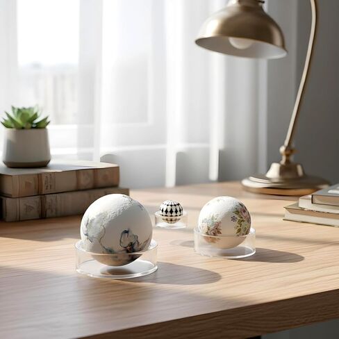 15 Pcs Clear Sphere Stands, Plastic Acrylic Clear Sphere Holder for Crystal Ball Golf Ball, Baseball, Tennis Balls, Marbles, Collections - 3 Sizes (Small, Medium, Large) in Saudi Arabia