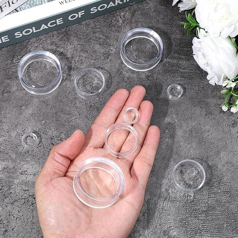15 Pcs Clear Sphere Stands, Plastic Acrylic Clear Sphere Holder for Crystal Ball Golf Ball, Baseball, Tennis Balls, Marbles, Collections - 3 Sizes (Small, Medium, Large) in Saudi Arabia