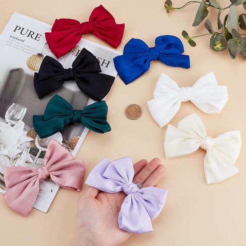 8 Colors 16Pcs Satin Bow Shoe Clips Bowknot Shoes Buckle Elegant Detachable Shoe Clips Fashionable Shoes Buckle for Women Wedding Party High Heels Accessories in Saudi Arabia