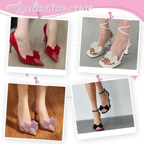 8 Colors 16Pcs Satin Bow Shoe Clips Bowknot Shoes Buckle Elegant Detachable Shoe Clips Fashionable Shoes Buckle for Women Wedding Party High Heels Accessories in Saudi Arabia