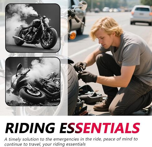 مجموعة أدوات الدراجات النارية 8 قطع مع حقيبة تخزين، مجموعة أدوات الدراجات النارية متعددة الأدوات تتضمن مفتاح ربط ومفك براغي وزردية ومقبس شرارة ومجموعة أدوات احترافية للدراجة الترابية in Kuwait