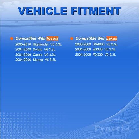 UF506 High-Performance Ignition Coils & Iridium Spark Plugs Set of 6 Compatible with 2004-2008 Toyota Highlander/Sienna/Solara/Camry & Lexus ES330/RX330 3.3L V6 - Replaces UF506 in Kuwait