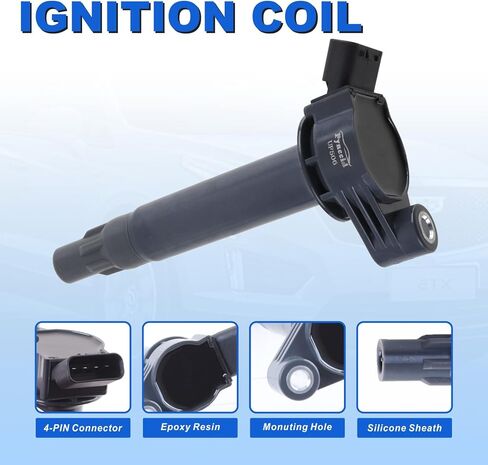 UF506 High-Performance Ignition Coils & Iridium Spark Plugs Set of 6 Compatible with 2004-2008 Toyota Highlander/Sienna/Solara/Camry & Lexus ES330/RX330 3.3L V6 - Replaces UF506 in Kuwait