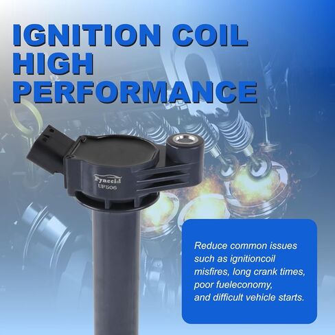 UF506 High-Performance Ignition Coils & Iridium Spark Plugs Set of 6 Compatible with 2004-2008 Toyota Highlander/Sienna/Solara/Camry & Lexus ES330/RX330 3.3L V6 - Replaces UF506 in Kuwait