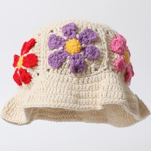 Crochet Bucket Hats for Women Fashionable Womens Beanie Cute Winter Hats Knit Hat for Women in Saudi Arabia