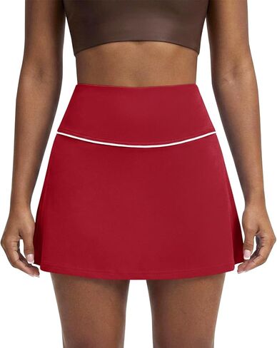High Waisted Tennis Skirts for Women with 2 Pockets Mini Athletic Golf Skorts with Built in Shorts Workout Pickleball in Saudi Arabia