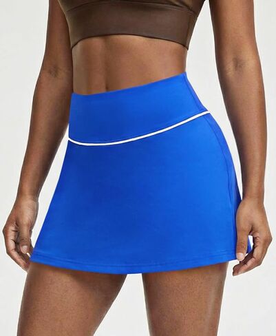 High Waisted Tennis Skirts for Women with 2 Pockets Mini Athletic Golf Skorts with Built in Shorts Workout Pickleball in Saudi Arabia