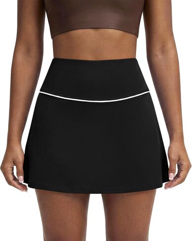 High Waisted Tennis Skirts for Women with 2 Pockets Mini Athletic Golf Skorts with Built in Shorts Workout Pickleball in Saudi Arabia