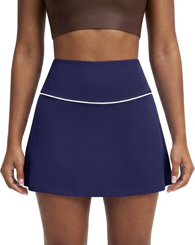 High Waisted Tennis Skirts for Women with 2 Pockets Mini Athletic Golf Skorts with Built in Shorts Workout Pickleball in Saudi Arabia