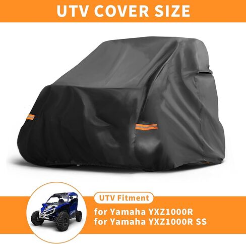 غطاء X AUTOHAUX UTV من أجل Yamaha YXZ1000R بمقعدين مقاوم للماء جنبًا إلى جنب من أجل Yamaha YXZ1000R SS غطاء خارجي للحماية من الشمس والمطر 210D-PU قماش أكسفورد أسود in Saudi Arabia
