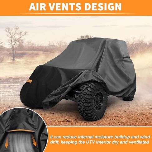 غطاء X AUTOHAUX UTV من أجل Yamaha YXZ1000R بمقعدين مقاوم للماء جنبًا إلى جنب من أجل Yamaha YXZ1000R SS غطاء خارجي للحماية من الشمس والمطر 210D-PU قماش أكسفورد أسود in Saudi Arabia
