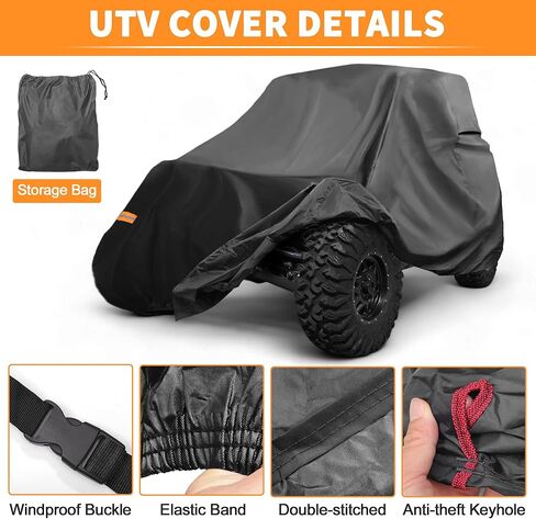 غطاء X AUTOHAUX UTV من أجل Yamaha YXZ1000R بمقعدين مقاوم للماء جنبًا إلى جنب من أجل Yamaha YXZ1000R SS غطاء خارجي للحماية من الشمس والمطر 210D-PU قماش أكسفورد أسود in Saudi Arabia