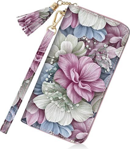 محافظ Mayski للنساء RFID محفظة جلدية ثنائية الطي مع محفظة للعملات المعدنية بسحاب، سعة كبيرة in Kuwait