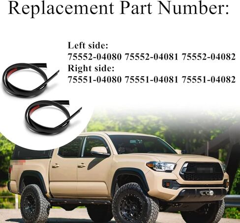 2Pcs Roof Drip Molding Weatherstrip Fit for Toyota Tacoma Double CAB 2016-2023, Pair Roof Trim Weather Stripping Rubber Seal Kit Replace 75552-04080 75552-04081 75552-04082 75551-04080 75551-04082 in Saudi Arabia