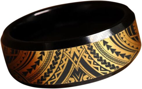 خاتم زفاف هاواي فريد من نوعه، خاتم زفاف هاواي، خاتم الخطوبة البولينيزي القبلي، خاتم ساموا، خاتم ثقافي عرقي قبلي، خاتم قبلي، هدية هاواي، مجوهرات هاواي، خاتم ثقافي، هدية زفاف ثقافية in Saudi Arabia