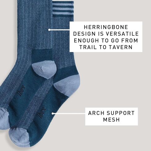 IBEX Merino Wool Nomad Herringbone Unisex Hiking Socks | Crew Socks with Seamless Toe & Arch Support in Saudi Arabia