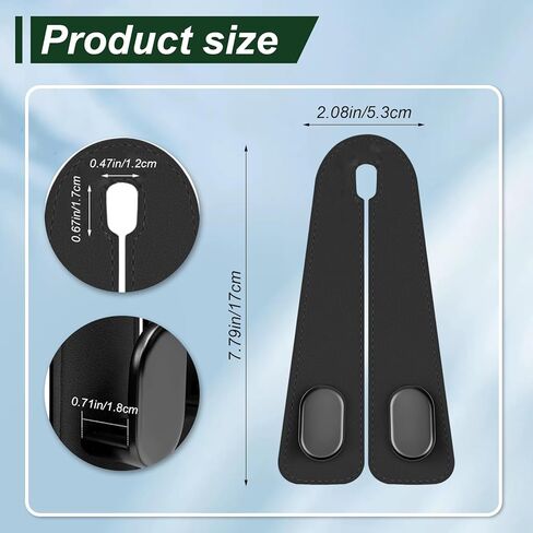 2 حزمة من الخطافات الجلدية الخلفية للمقعد - خطافات مزدوجة شديدة التحمل للمحافظ وحقائب البقالة والمظلات والقناع، وإكسسوارات تنظيم السيارات (2) in Kuwait