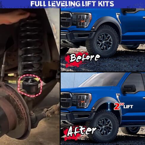 مجموعات رفع التسوية الأمامية مقاس 2 بوصة من KSP، تناسب 1981-1996 Ford F150، 1983-1996 Ranger، 1991-1994 Explorer، Navajo، مجموعة تسوية أمامية مقاس 2 بوصة مع مسمار 5/8 بوصة (الدفع الرباعي فقط) in Saudi Arabia