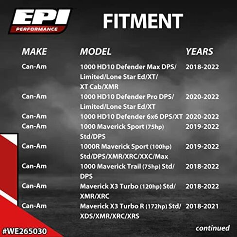 EPI Severe Duty Belt for Can-Am Commander 1000, Defender 800/900 / 1000, Maverick 1000 and Maverick X3 | Replaces OE 417-300-391, 417-300-551, 422-280-652, 422-280-654, 422-280-656 and 715-300-383 in Saudi Arabia