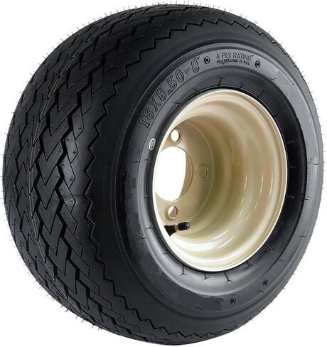 eCustomrim 8 Inch Club Car Beige Tan Golf Cart Tire On Rim - 18X8.50-8 18 x 8.5 x 8 Wheel 4 Lug in Saudi Arabia