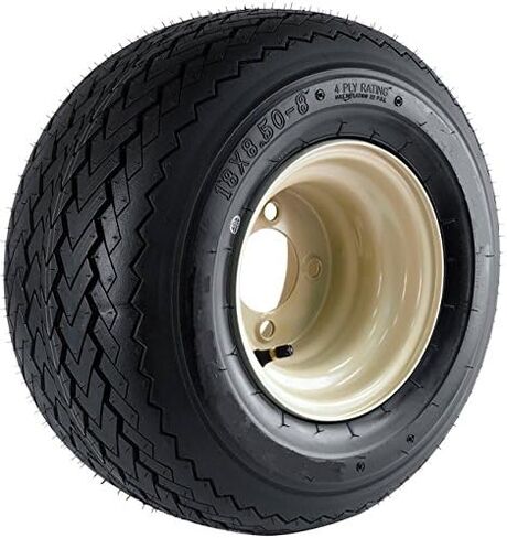 eCustomrim 8 Inch Club Car Beige Tan Golf Cart Tire On Rim - 18X8.50-8 18 x 8.5 x 8 Wheel 4 Lug in Saudi Arabia
