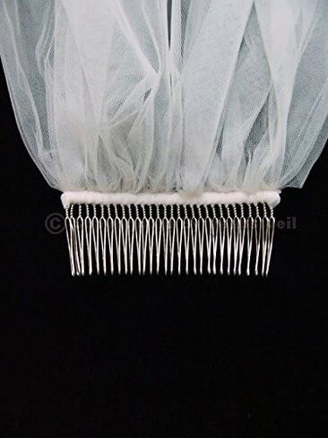 SAMKY 1T 1 Tier Offset Floral Vine Pearls Beaded Crystals Bridal Veil in Saudi Arabia