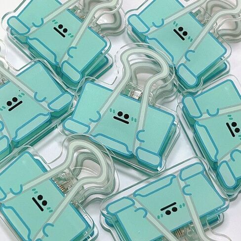 Cute Binder Clips, Large Paper Clips Office Supplies Paper Clamps with Cute Expression Face,for Office,Teacher Gifts and Kitchen(4Pcs-Blue) in Saudi Arabia