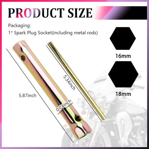 16-18mm Motorcycle Spark Plug Wrench,Double Ended 5/8 Spark Plug Socket Wrench for Detaching Sparks Plugs,Essential Motorcycle Sparks Plugs Tool with Labor-Saving Lever in Saudi Arabia