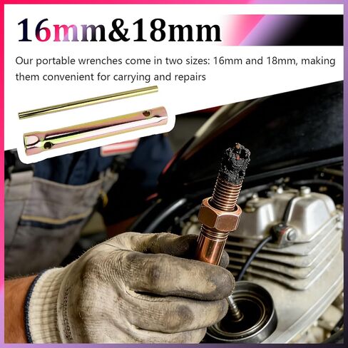 16-18mm Motorcycle Spark Plug Wrench,Double Ended 5/8 Spark Plug Socket Wrench for Detaching Sparks Plugs,Essential Motorcycle Sparks Plugs Tool with Labor-Saving Lever in Saudi Arabia