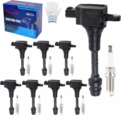 8-Pack UF510 High-Performance Ignition Coil & Iridium Spark Plug Set - Complete Tune-Up Kit for 2004-2006 INFINITI QX56 & Nissan Titan Armada Pathfinder with 5.6L V8 Engine - Replaces GN10243, 5C1482 in Kuwait