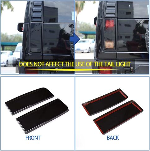 Car Taillight Cover Fit for Hummer H2 2003-2009, Smoked Tail Light Shell Trim Cover, Rear Tail Lamp Decorative Protection Trim, 2PCS, Transparent Gray (Tail Light) in Saudi Arabia