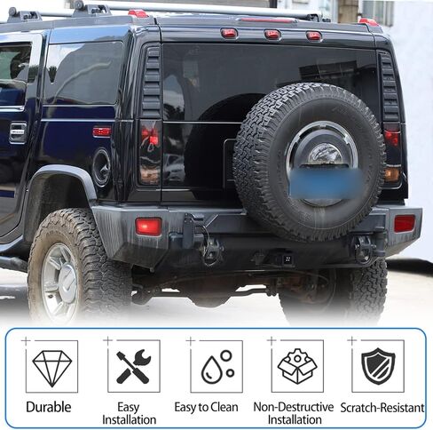Car Taillight Cover Fit for Hummer H2 2003-2009, Smoked Tail Light Shell Trim Cover, Rear Tail Lamp Decorative Protection Trim, 2PCS, Transparent Gray (Tail Light) in Saudi Arabia