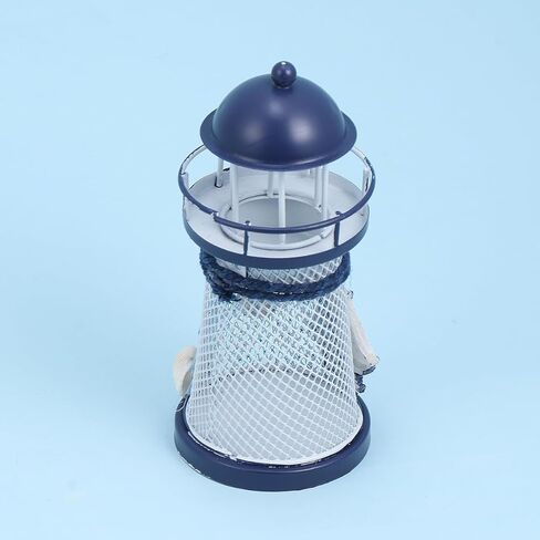 VOSAREA 2pcs Beach Tealight Candle Holder Sailing Boat Figurine Metal Lighthouse Ornament Lighthouse Tower Figurine Ocean Decor Home Decoration Creative Candle Holder Seaside Mini Antique in Saudi Arabia