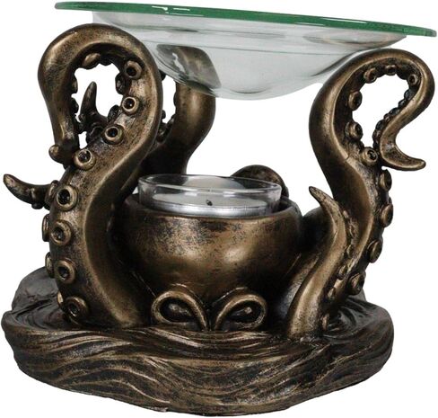 Ebros Nautical Ocean Marine Gigantic Kraken Octopus Rising Out of The Waters Oil Warmer Or Wax Tart Burner Aroma Scent Diffuser Tea Light Candle Holder Statue Sea Octopuses Cthulhu Decorative Accent in Saudi Arabia