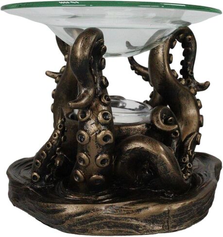 Ebros Nautical Ocean Marine Gigantic Kraken Octopus Rising Out of The Waters Oil Warmer Or Wax Tart Burner Aroma Scent Diffuser Tea Light Candle Holder Statue Sea Octopuses Cthulhu Decorative Accent in Saudi Arabia