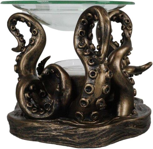 Ebros Nautical Ocean Marine Gigantic Kraken Octopus Rising Out of The Waters Oil Warmer Or Wax Tart Burner Aroma Scent Diffuser Tea Light Candle Holder Statue Sea Octopuses Cthulhu Decorative Accent in Saudi Arabia