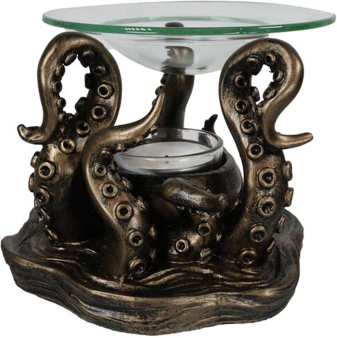 Ebros Nautical Ocean Marine Gigantic Kraken Octopus Rising Out of The Waters Oil Warmer Or Wax Tart Burner Aroma Scent Diffuser Tea Light Candle Holder Statue Sea Octopuses Cthulhu Decorative Accent in Saudi Arabia