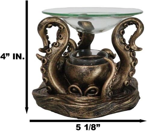 Ebros Nautical Ocean Marine Gigantic Kraken Octopus Rising Out of The Waters Oil Warmer Or Wax Tart Burner Aroma Scent Diffuser Tea Light Candle Holder Statue Sea Octopuses Cthulhu Decorative Accent in Saudi Arabia