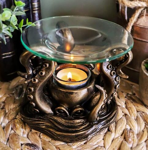 Ebros Nautical Ocean Marine Gigantic Kraken Octopus Rising Out of The Waters Oil Warmer Or Wax Tart Burner Aroma Scent Diffuser Tea Light Candle Holder Statue Sea Octopuses Cthulhu Decorative Accent in Saudi Arabia