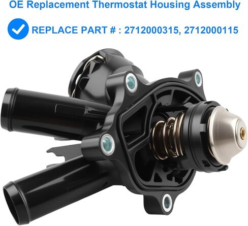 Allmotorparts Thermostat Housing Assembly Compatible with Mercedes Benz 1.8L - 2012-2015 C250, 2012-2015 SLK250, Replace 2712000315, 2712000115, 2712000215 - Years 2012 2013 2014 2015 in Saudi Arabia