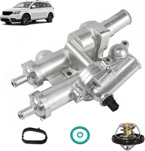 Upgraded Aluminium Engine Coolant Thermostat Housing Compatible with 2007-2020 Chrysler 200 Sebring Dodge Avenger Caliber Journey Jeep Compass Patriot 1.8L 2.0L 2.4L Replaces 902-319 in Saudi Arabia