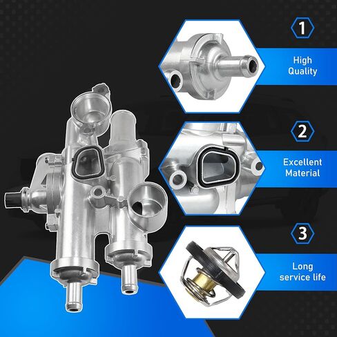 Upgraded Aluminium Engine Coolant Thermostat Housing Compatible with 2007-2020 Chrysler 200 Sebring Dodge Avenger Caliber Journey Jeep Compass Patriot 1.8L 2.0L 2.4L Replaces 902-319 in Saudi Arabia
