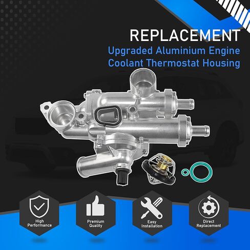 Upgraded Aluminium Engine Coolant Thermostat Housing Compatible with 2007-2020 Chrysler 200 Sebring Dodge Avenger Caliber Journey Jeep Compass Patriot 1.8L 2.0L 2.4L Replaces 902-319 in Saudi Arabia