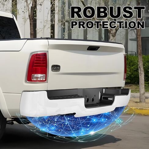 Rear Steel Step Bumper Chrome Heavy-Duty Bumper Cover Compatible with 2019-2024 Dodge Ram 1500 Dual Exhaust W/Sensor CH1103146 Chrome in Saudi Arabia
