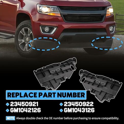 زوج دعامة تثبيت حشو المصد السفلي الأمامي مناسب لسيارة شيفروليه كولورادو 2015-2020 مناسب لجي إم سي كانيون 15-20 LH RH لوحة تباعد التجنيب المصد تحل محل 23450921 23450922 GM1042126 GM1043126 in Kuwait