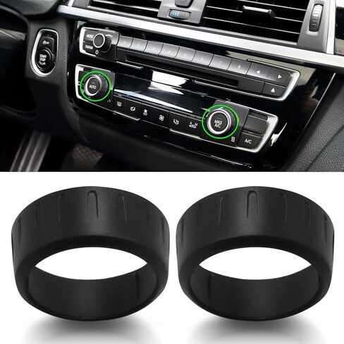 Jaronx Compatible with BMW Climate Control Knob Ring & Radio Volume Button Cover for 1'F20 F21, 2'F22 F23, 3'F30 F31, 4'F32 F33 F36, Air Conditioning Knob AC Climate Button Ring for BMW(Gun Finish) in Saudi Arabia